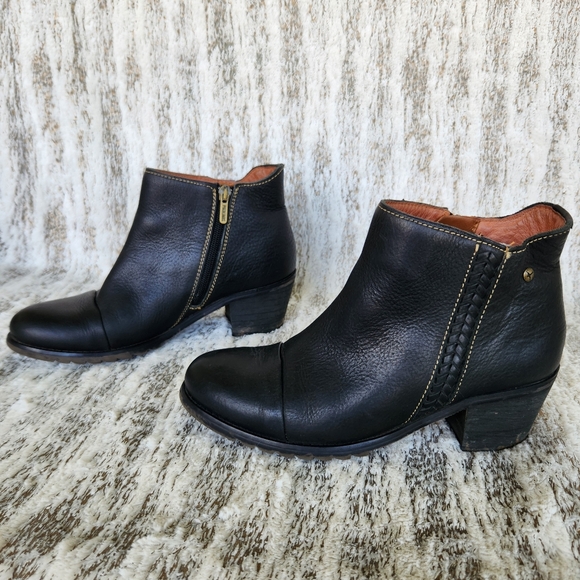 Pikolinos "Andorra" Black Leather Ankle Boots | Women's Size 37 EU, 6.5 - 7 US - Picture 5 of 11